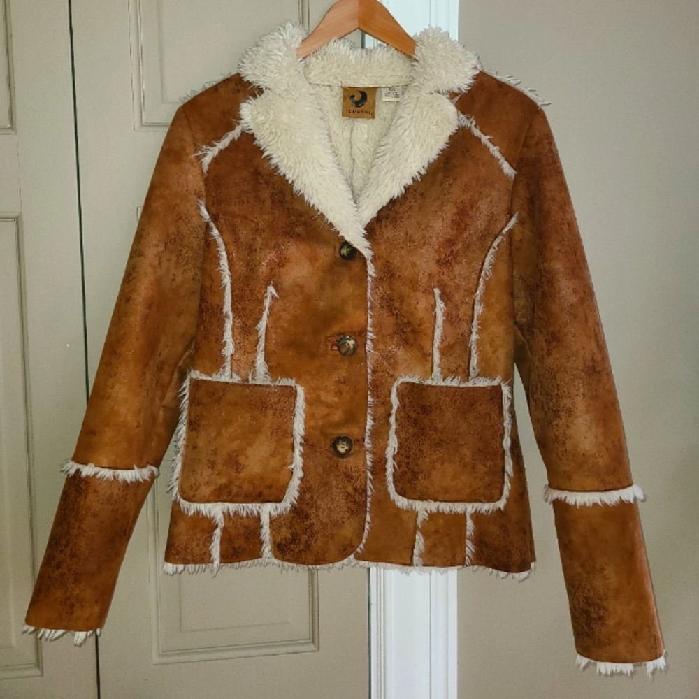 TSUNAMI WOMENS FAUX SUEDE & LINED JACKET MEDIUM